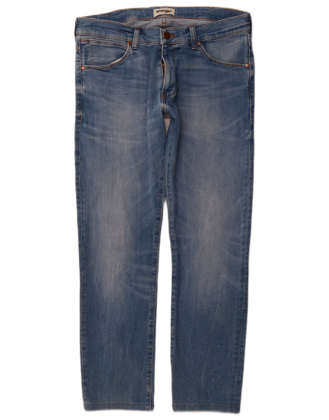 WRANGLER Herre Larston Slim Jeans W32 L29 Blå Bomuld