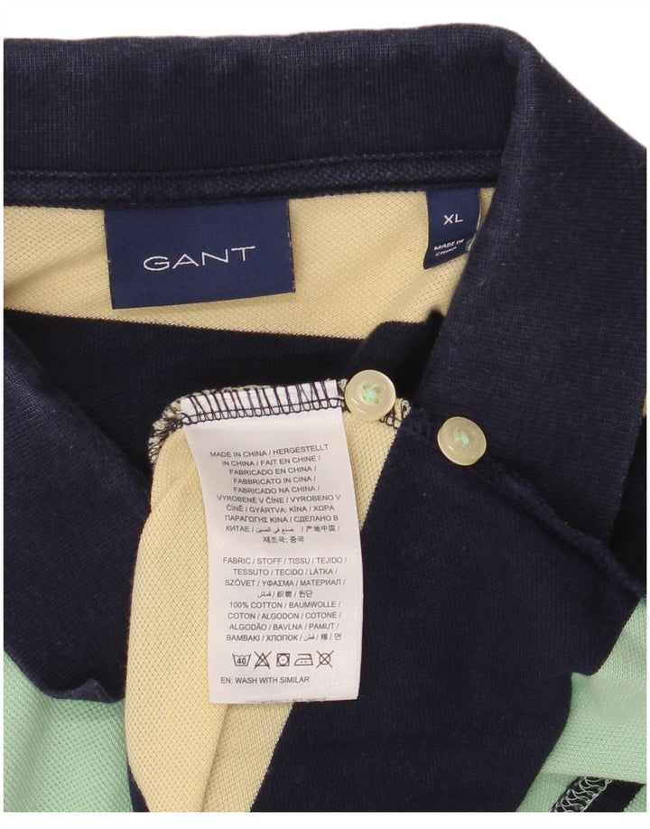 GANT Polo Shirt til mænd XL Flerfarvet stribet bomuld