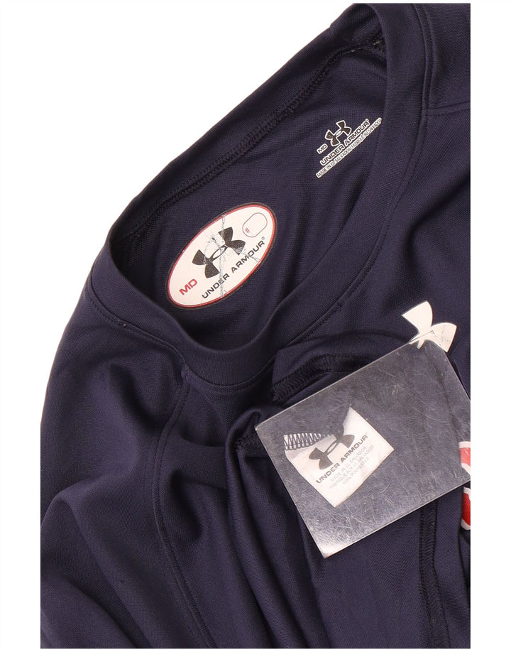 Under Armour Herre grafisk T-shirt Top Medium Navyblå Polyester