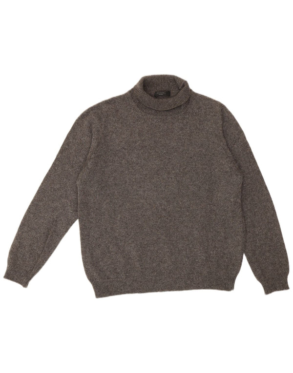 Max Mara Dame Weekend Rullehals Sweater UK 18 XL Grå Alpaca Uld