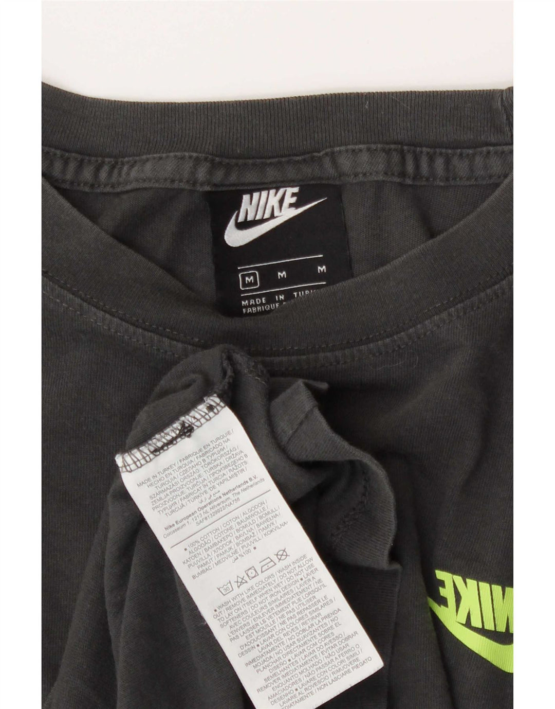 Nike grafisk T-shirt top mellem grå bomuld til mænd