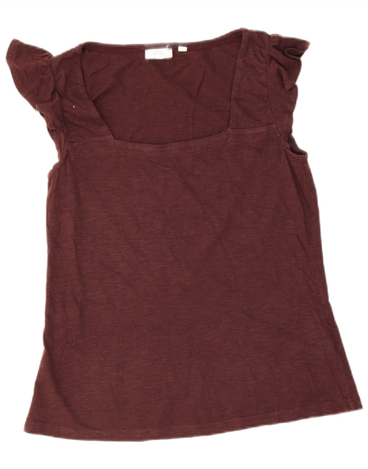 Fat Face Dame Bluse Top UK 10 Lille Bourgogne Bomuld