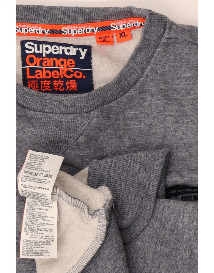 Superdry Sweatshirt-trøje til mænd XL Blå Flecked Bomuld