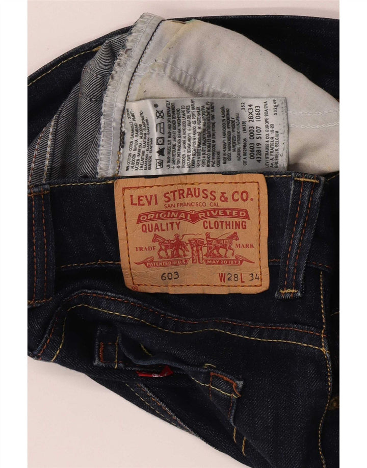 Levi's Dame 603 Slim Jeans W28 L31 Marineblå Bomuld