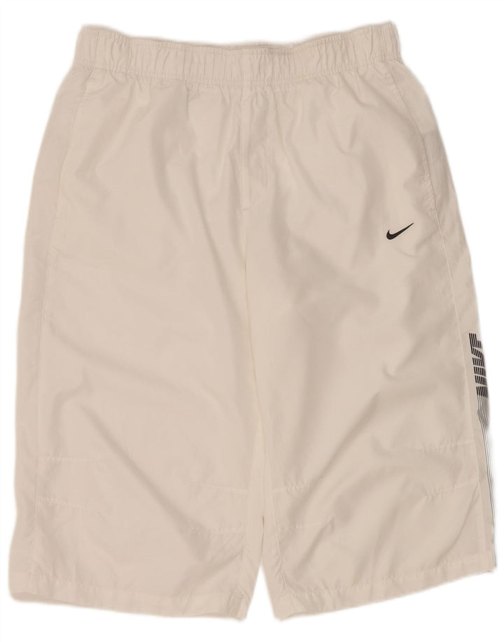 Nike Herre grafiske sportsshorts store hvide polyester