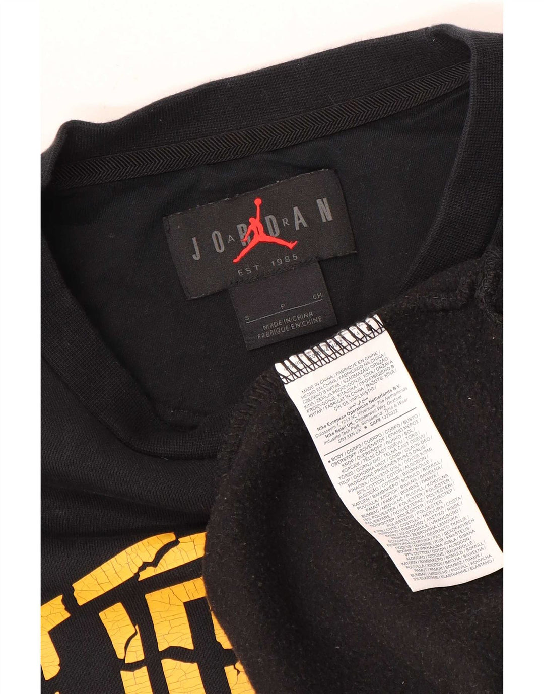 Jordan Herre grafisk sweatshirt jumper lille sort bomuld
