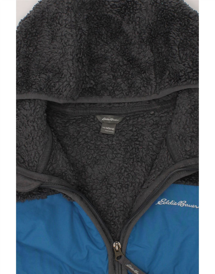 EDDIE BAUER Boys Hooded Fleece Jacket 10-11 Years Medium  Grey Colourblock Vintage Eddie Bauer and Second-Hand Eddie Bauer from Messina Hembry 