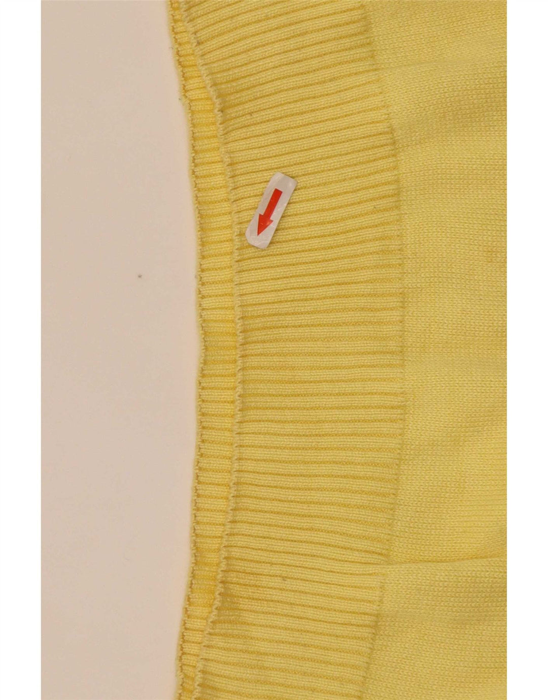 Vintage Herre Button Neck Jumper Sweater Medium Gul Colourblock Bomuld