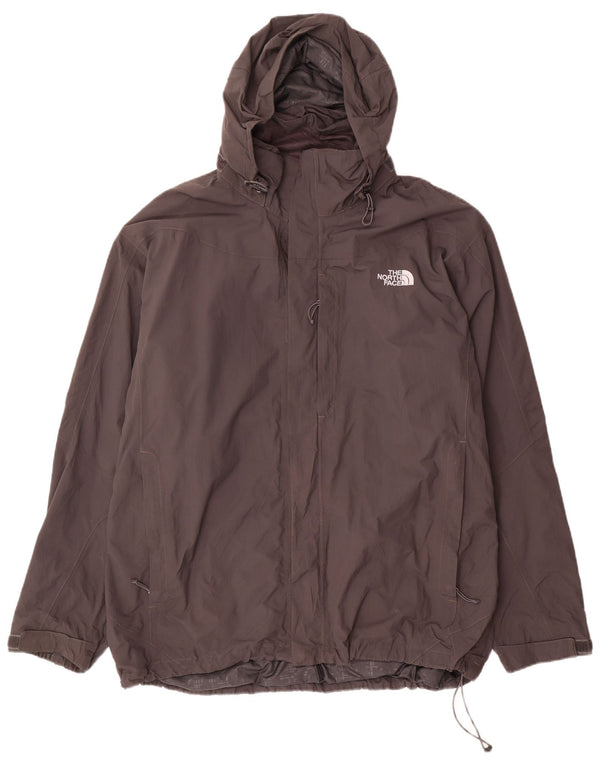 The North Face Mens Hooded Rain Jacket UK 42 XL Grey Nylon