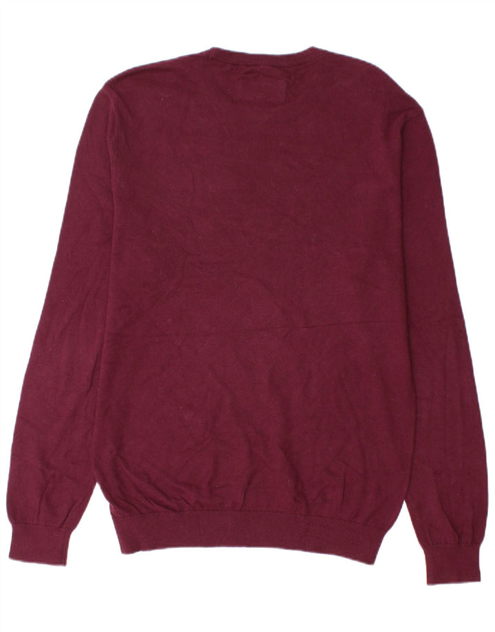 Jack Wills Herre Crew Neck Jumper Sweater Medium Bourgogne bomuld