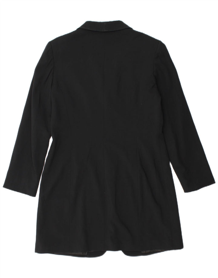 Vintage Dame Longline 1 Knap Blazer Jacket IT 46 Large Black