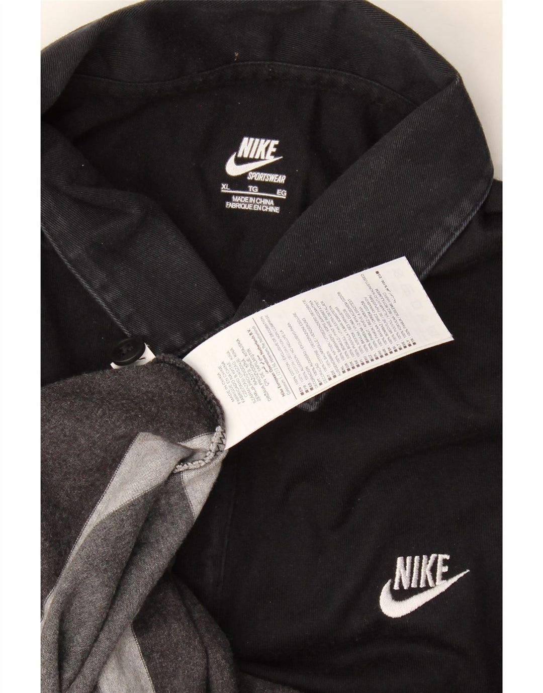 Nike herre poloshirt XL sort stribet bomuld