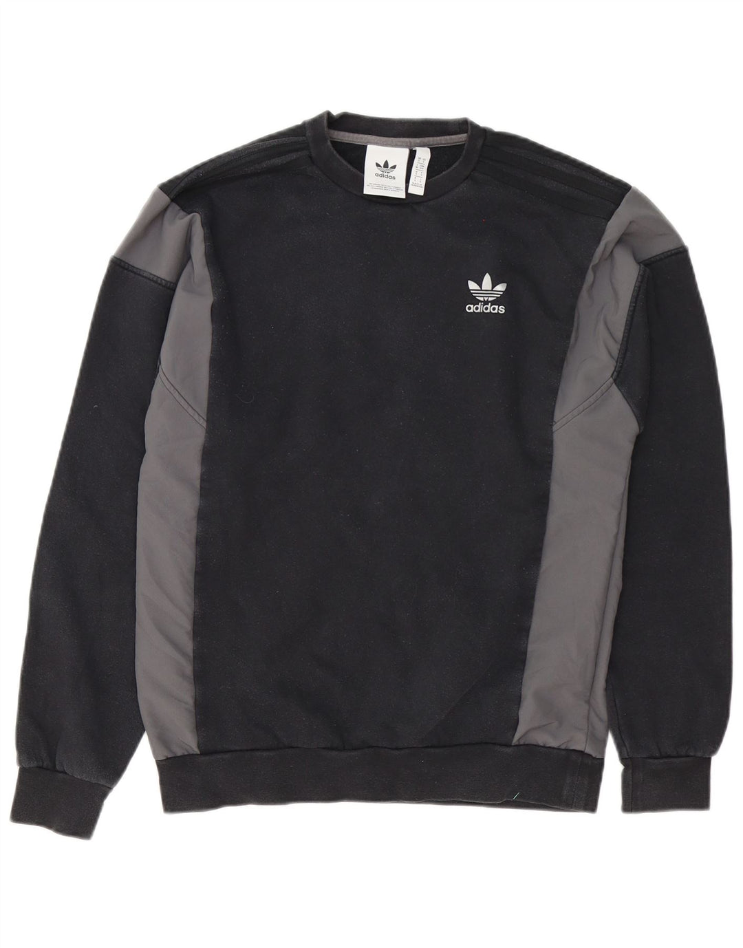 Adidas Herre Sweatshirt Jumper Small Black Colourblock Bomuld