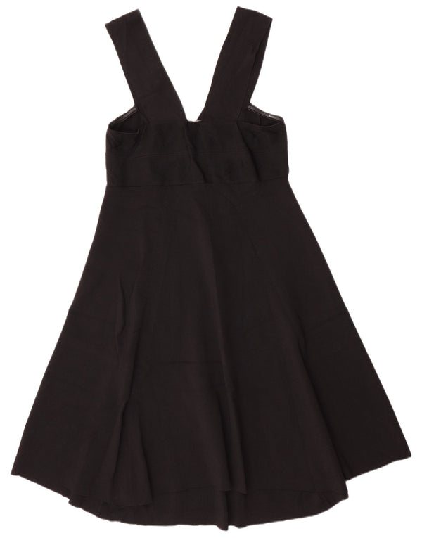 Reiss Dame Ærmeløs A-Line Kjole UK 10 Small Black Viscose