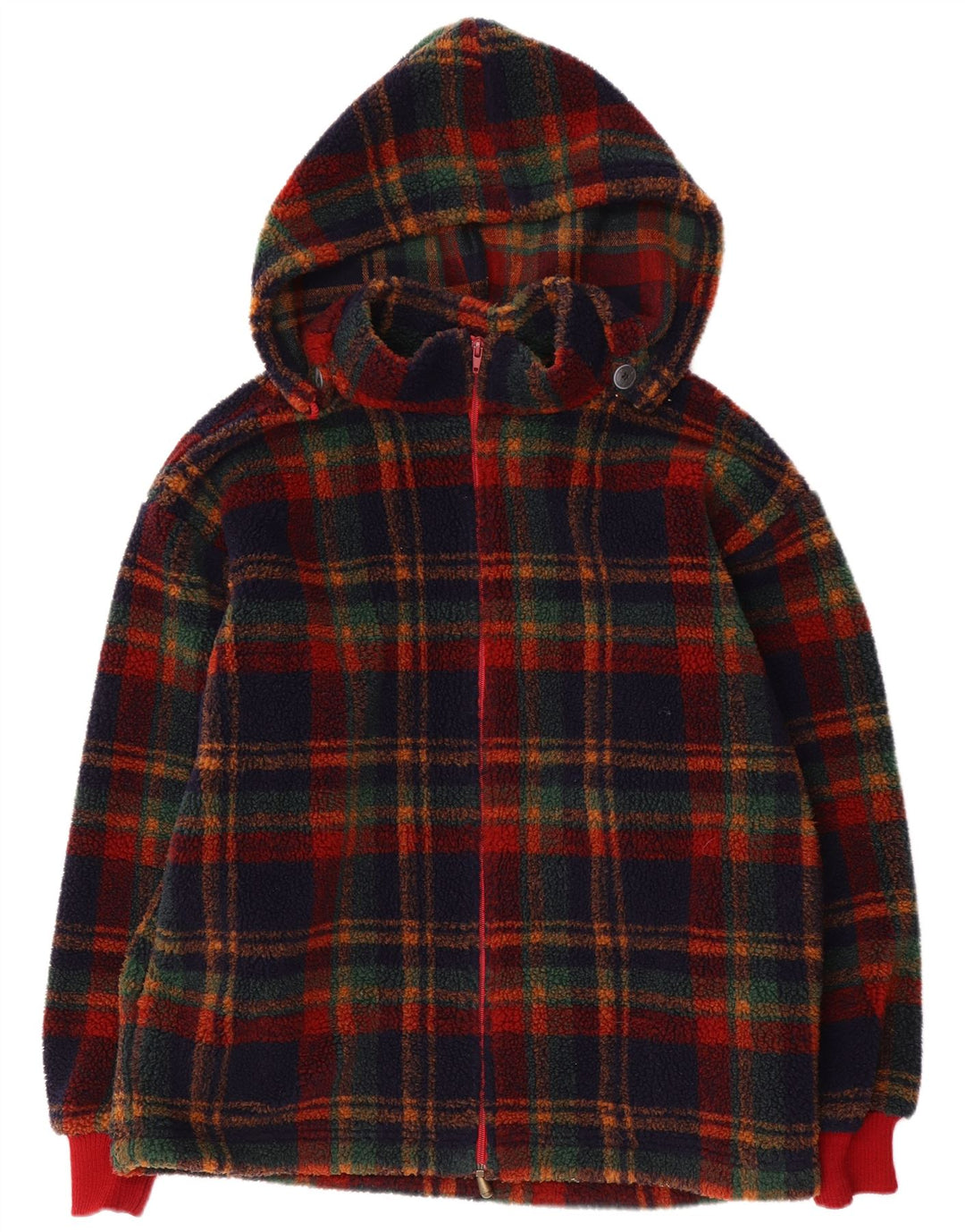 Jockey Herre fleecejakke med hætte UK 38 Medium Flerfarvet Plaid Polyester