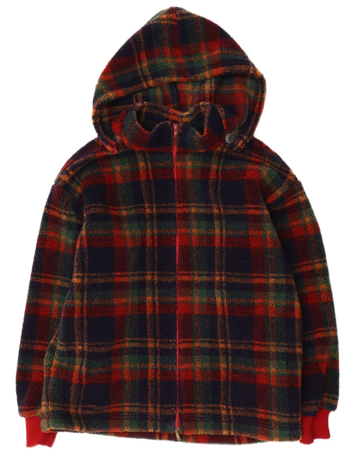 Jockey Herre fleecejakke med hætte UK 38 Medium Flerfarvet Plaid Polyester