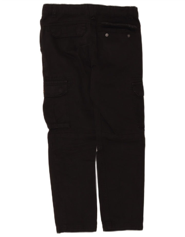 BENCH Boys Straight Cargo Trousers 7-8 Years W25 L22 Black Cotton