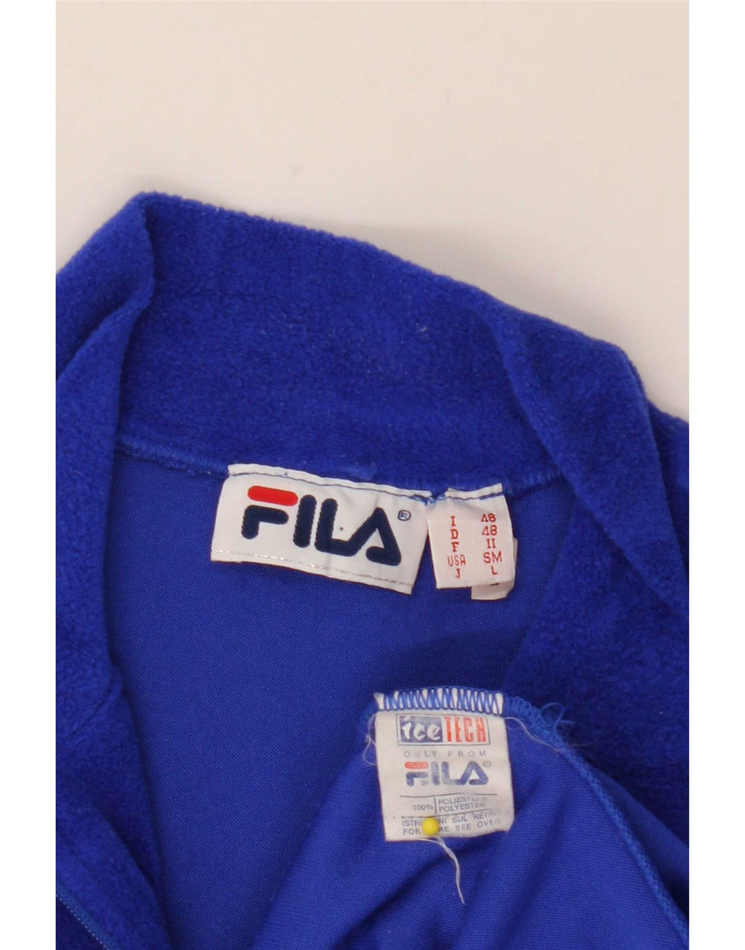 Fila Herre Zip Neck Fleece Jumper IT 48 Medium Blue Polyester