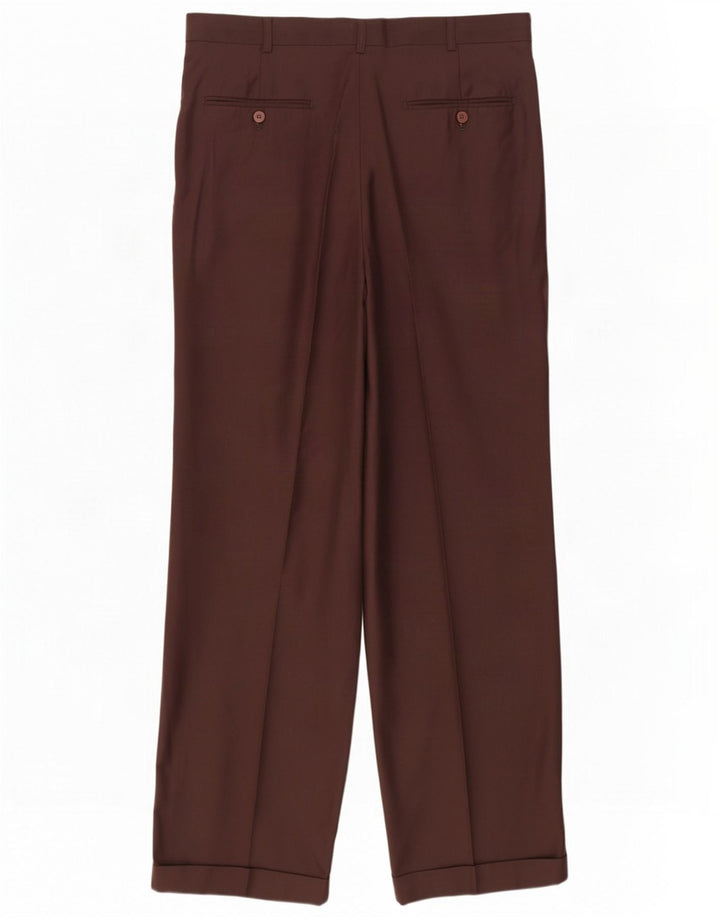 Pierre Cardin Herre Pegged Suit Bukser W34 L29 Brun Uld