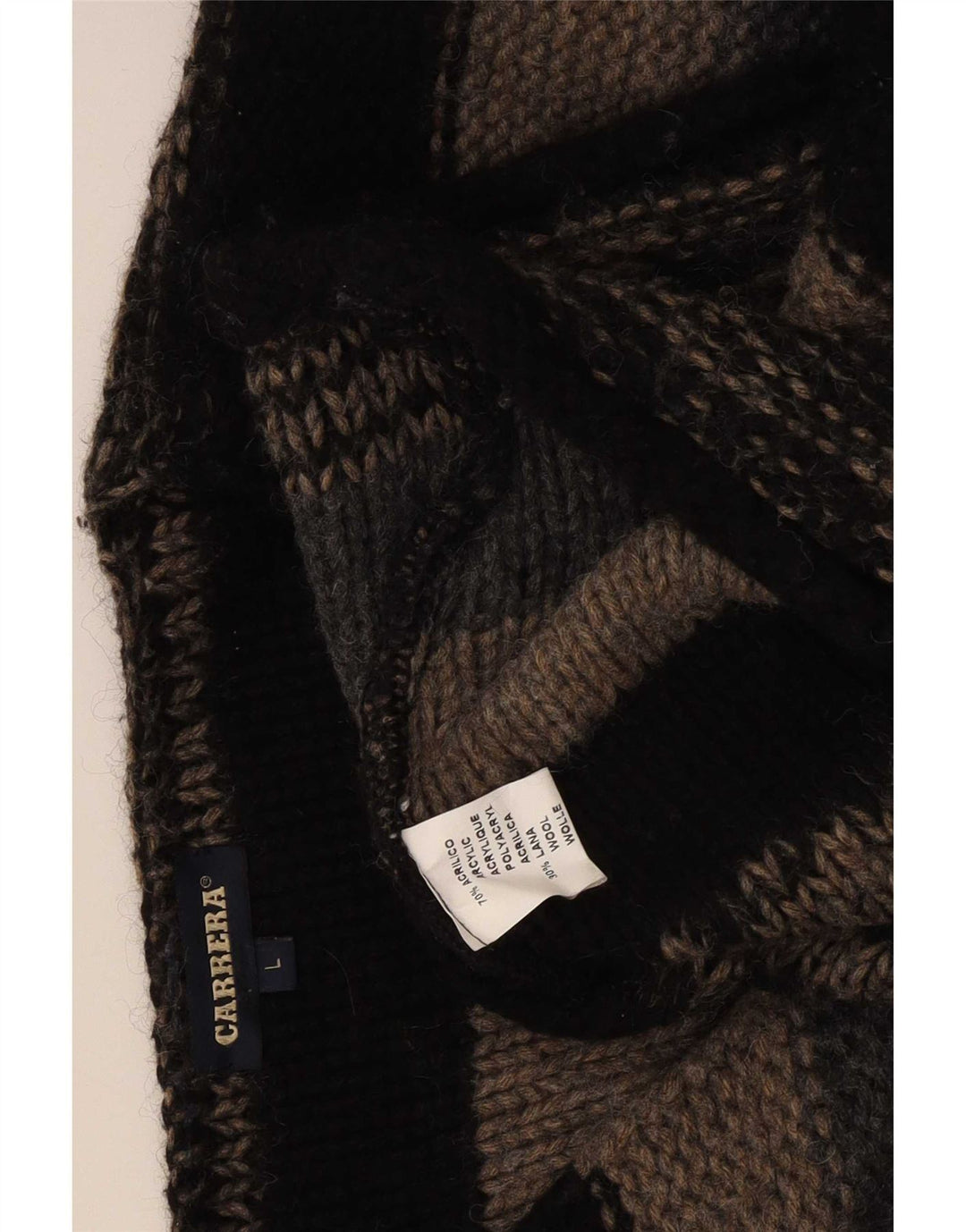 Carrera herre v-hals sweater stor flerfarvet stribet akryl