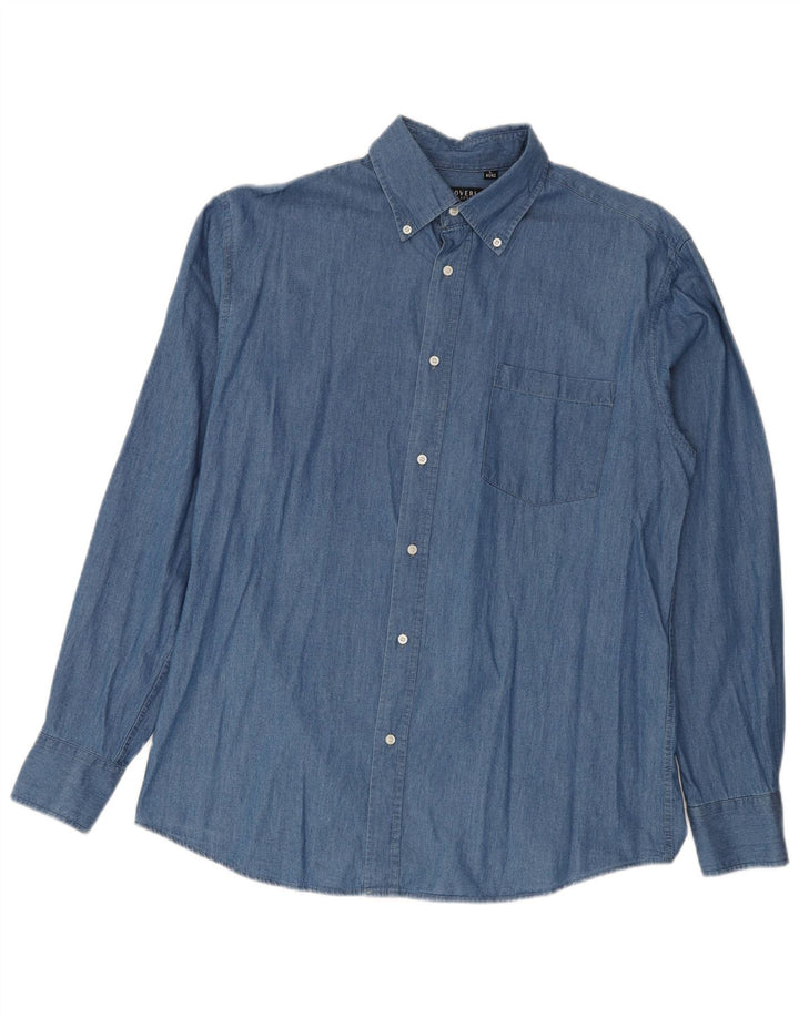 COVERI Mens Denim Shirt Size 41/42 Large Blue