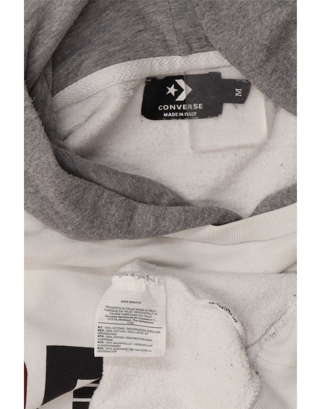 Converse Grafisk hættetrøje til mænd Medium Hvid Colourblock Bomuld