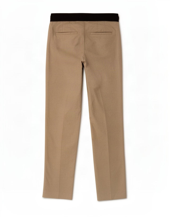 Zara Dame Slim Chino Bukser Medium W28 L27 Beige Colourblock Polyester
