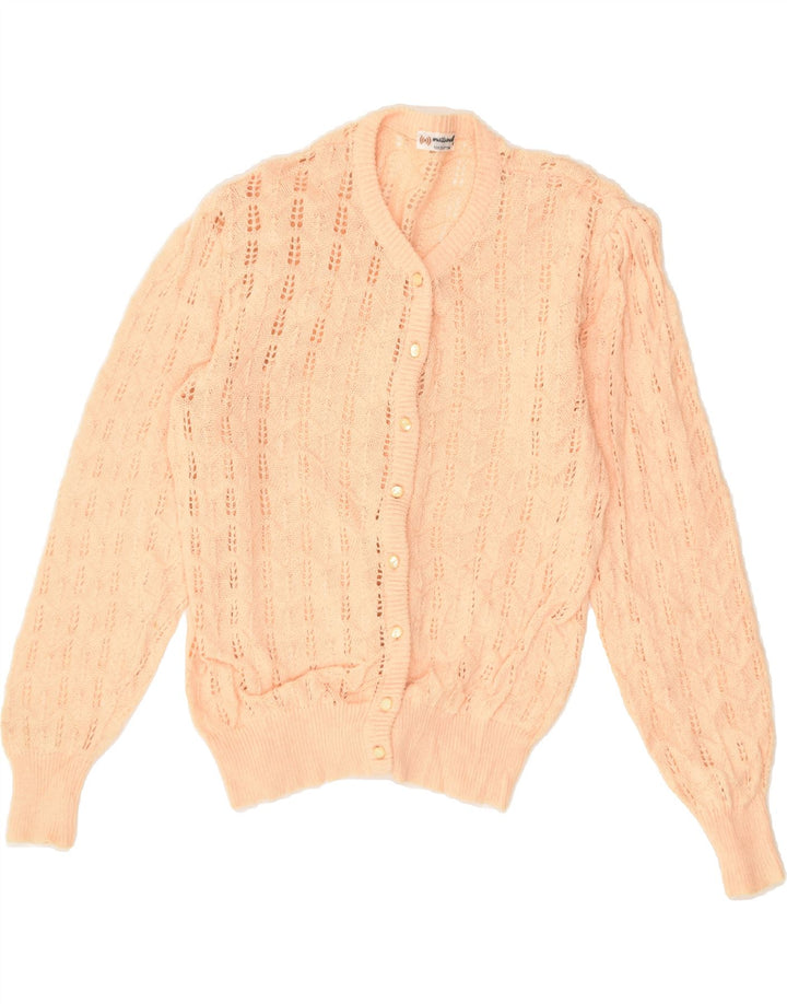 VINTAGE Womens See Through Cardigan Sweater UK 14 Medium Beige Cotton | Vintage Vintage | Thrift | Second-Hand Vintage | Used Clothing | Messina Hembry 