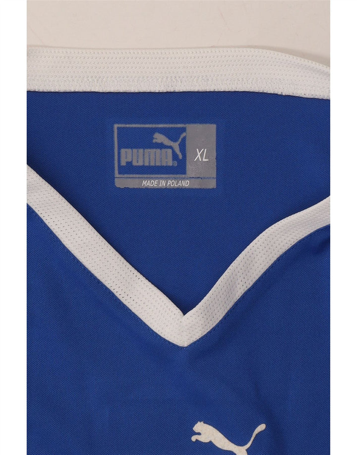 PUMA Mens Top Long Sleeve XL Blue Colourblock Polyester Vintage Puma and Second-Hand Puma from Messina Hembry 