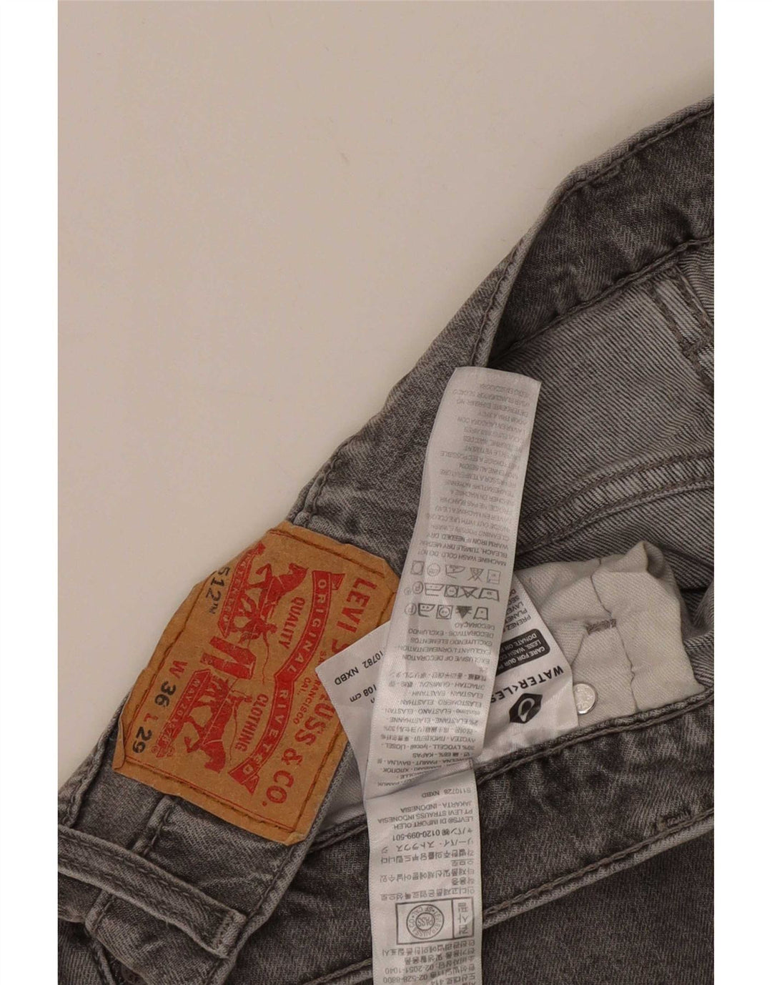 Levi's Herre 512 Slim Tapered Jeans W36 L29 Grå Bomuld