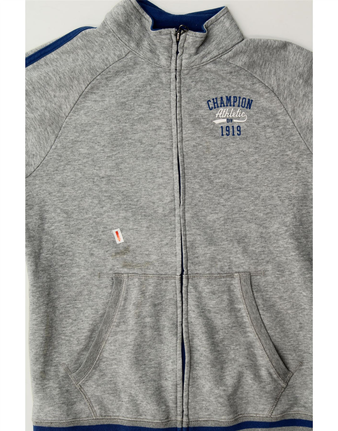 CHAMPION Boys Tracksuit Top Jacket 11-12 Years Large Grey Flecked Cotton Vintage Champion and Second-Hand Champion from Messina Hembry 