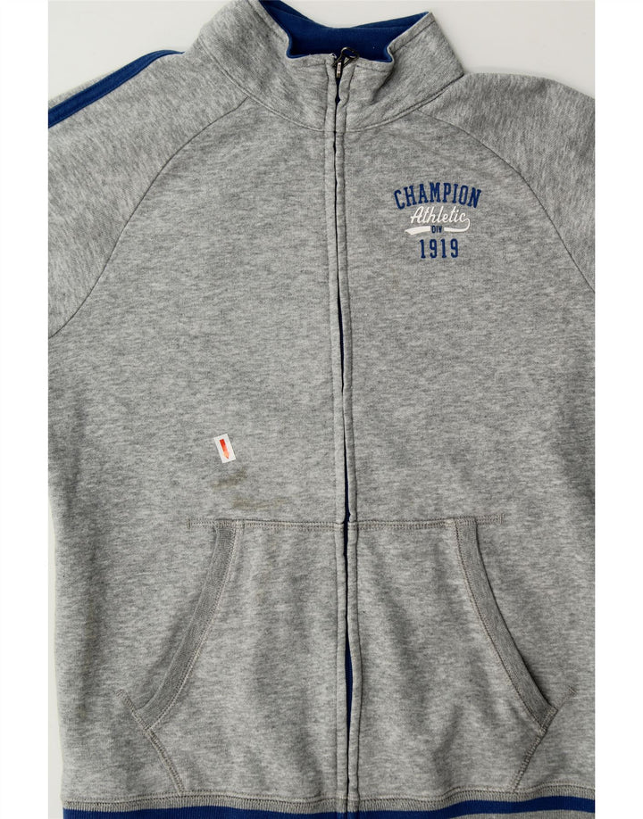 CHAMPION Boys Tracksuit Top Jacket 11-12 Years Large Grey Flecked Cotton Vintage Champion and Second-Hand Champion from Messina Hembry 