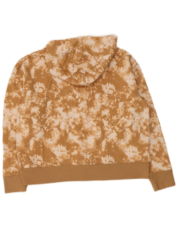 Champion Dame Grafisk Hoodie Jumper UK 14 Medium Beige Tie Dye Bomuld