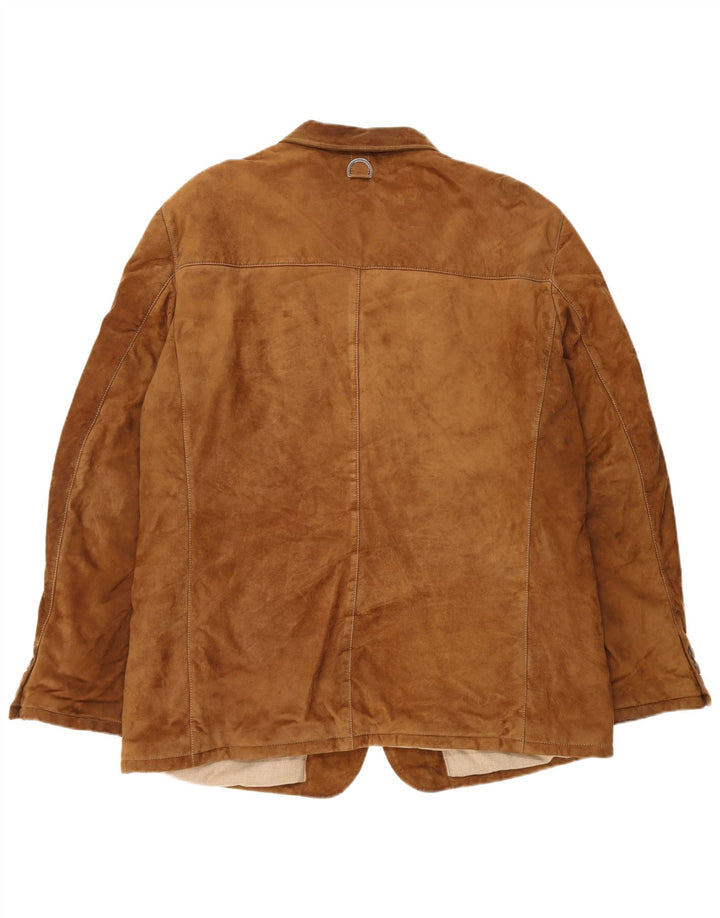 Vintage herre ruskindsjakke str. 60 3XL brunt læder