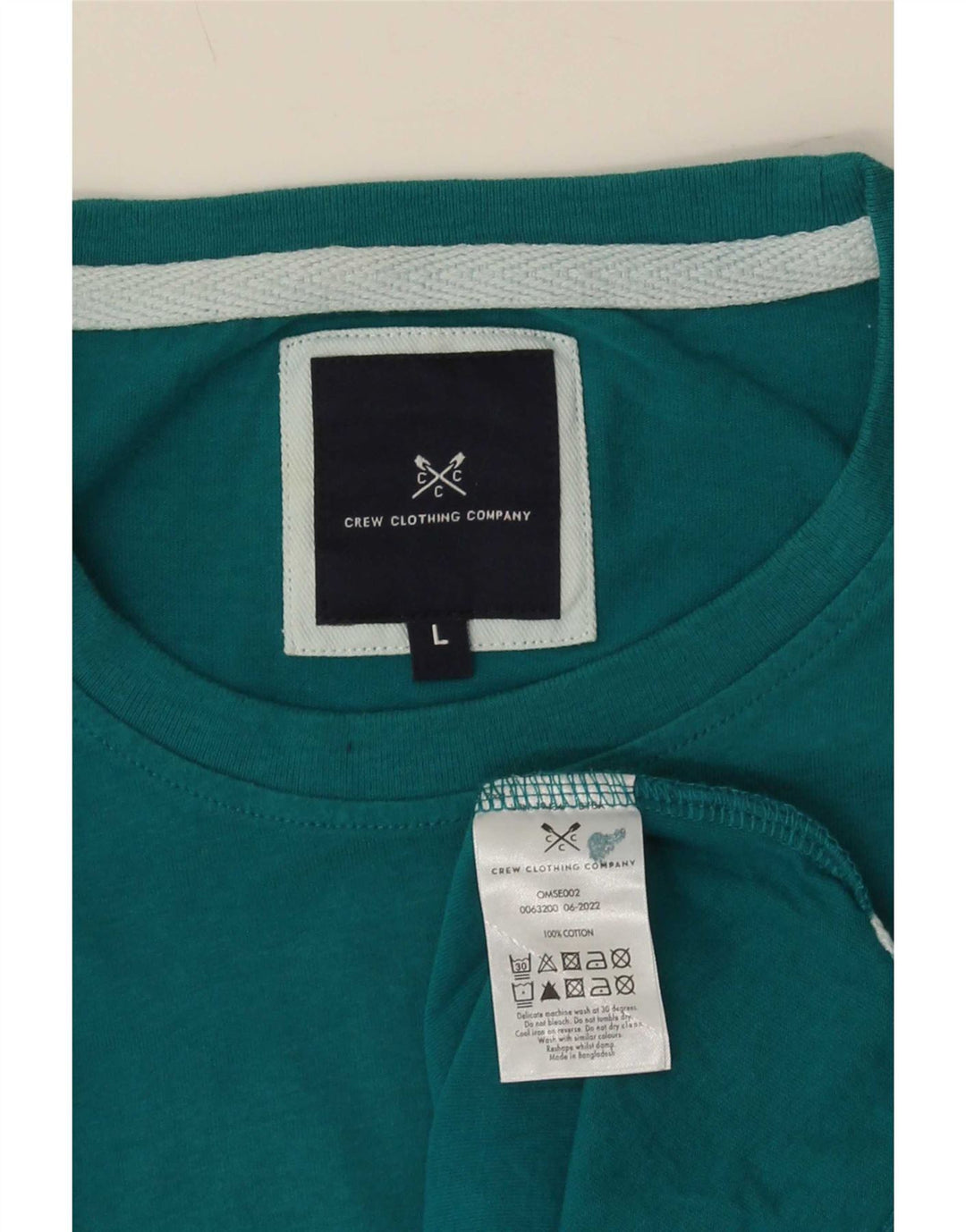 Crew Clothing Herre T-Shirt Top Stor turkis bomuld