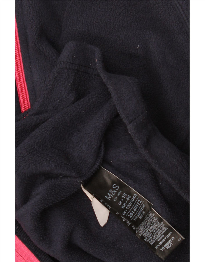 Marks & Spencer Dame Fleece Jumper UK 18 XL Navy Blue Polyester