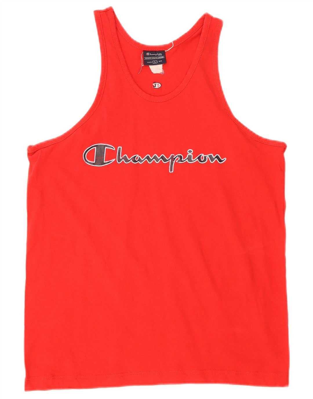 Champion Kvinder Grafisk Vest Top UK 16 Large Red Bomuld