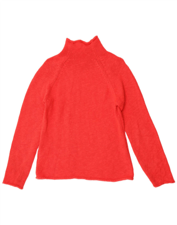 L.L.Bean Dame Turtle Neck Sweater UK 12 Medium Rød Bomuld