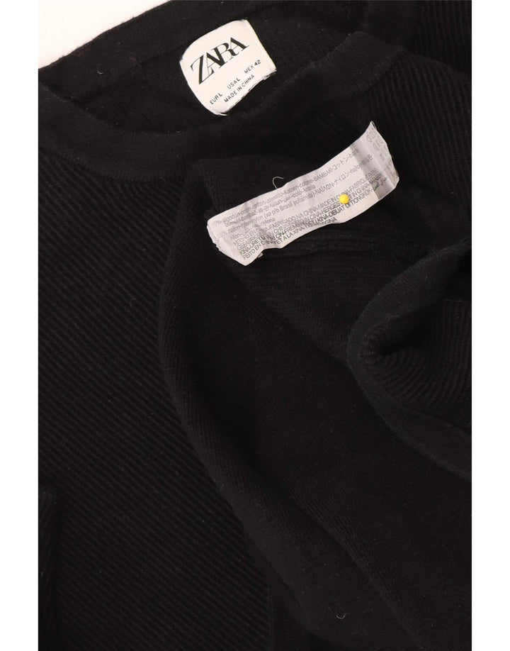Zara Herre T-Shirt Top Stor Sort Bomuld