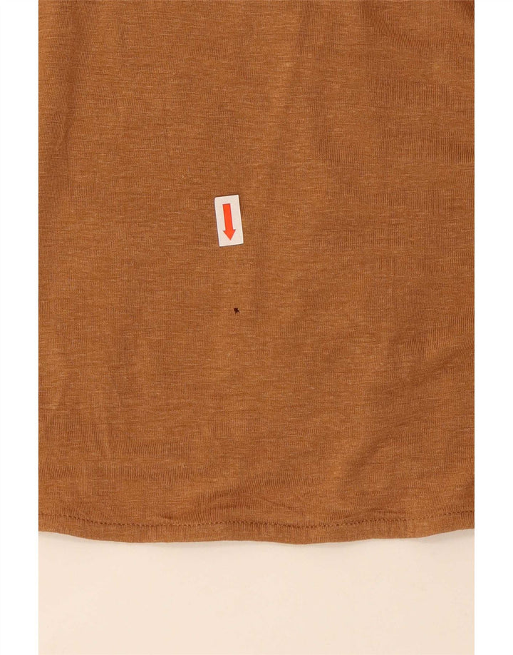 Benetton Womens Oversized Off Shoulder Top UK 14 Medium Beige Viscose