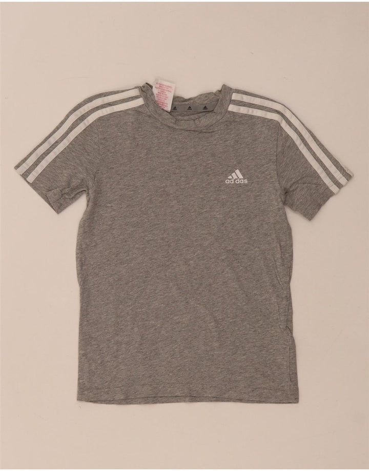 Adidas drenge grafisk t-shirt top 7-8 år grå bomuld