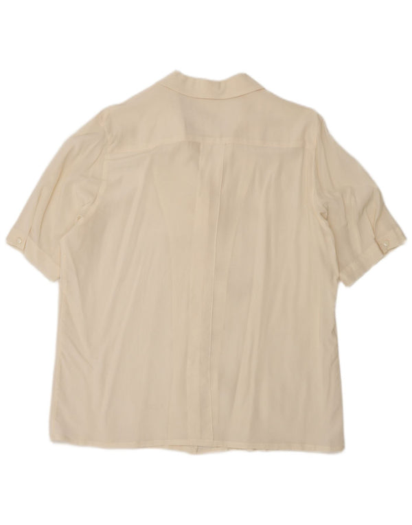 Vintage kvinders kortærmet skjortebluse UK 18 XL Off White