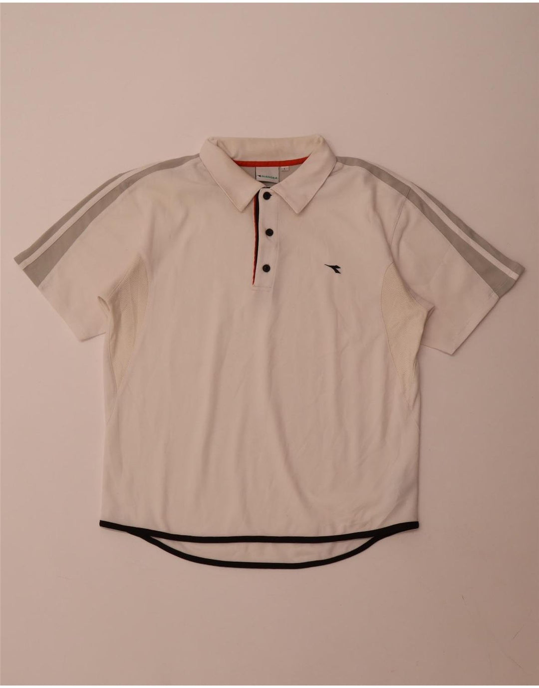 Diadora Polo Shirt til mænd Stor hvid Colourblock Polyester