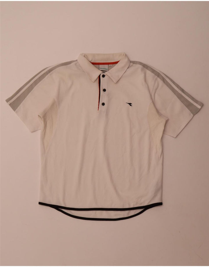 Diadora Polo Shirt til mænd Stor hvid Colourblock Polyester