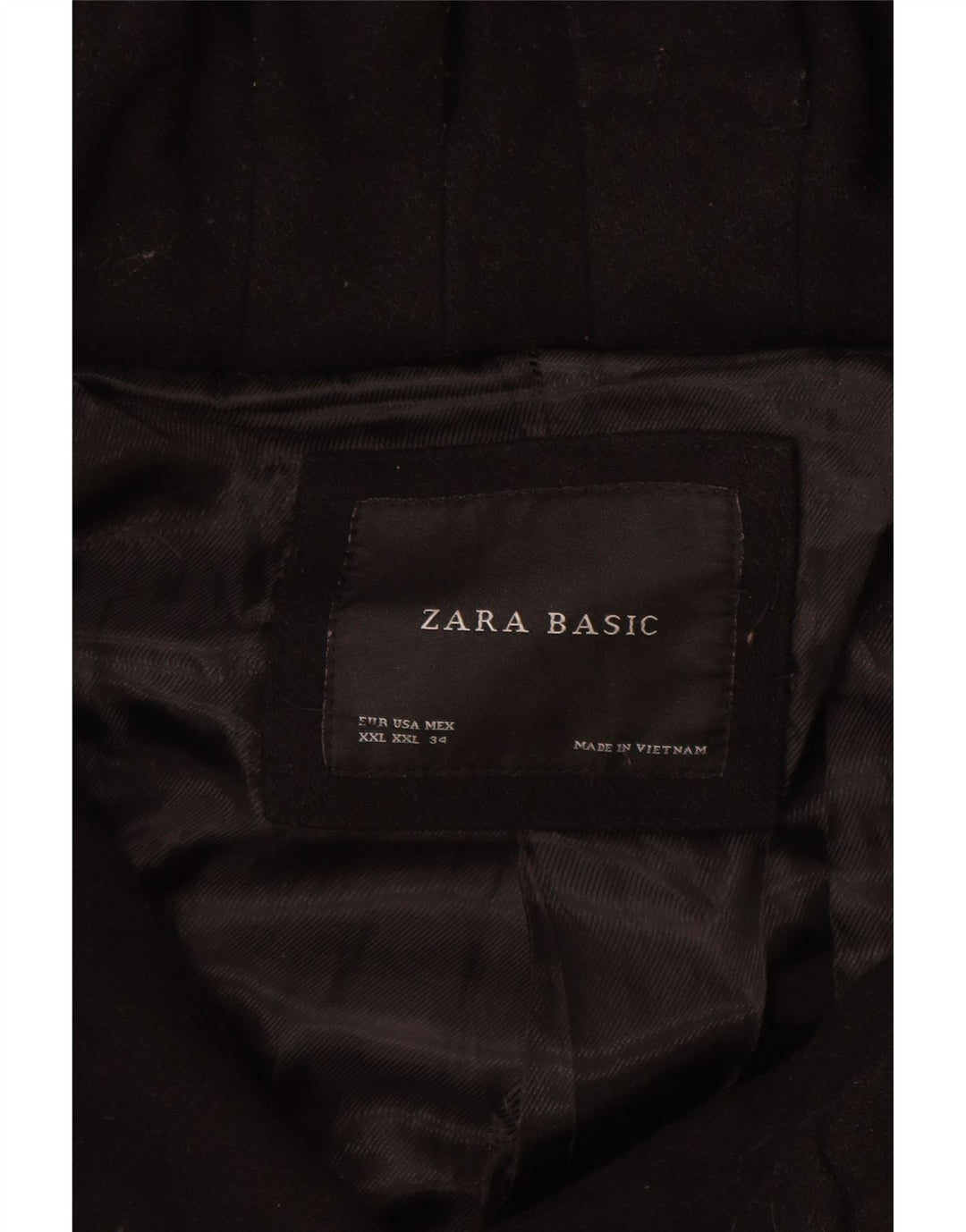 Zara Dame Overfrakke UK 20 2XL Sort Uld