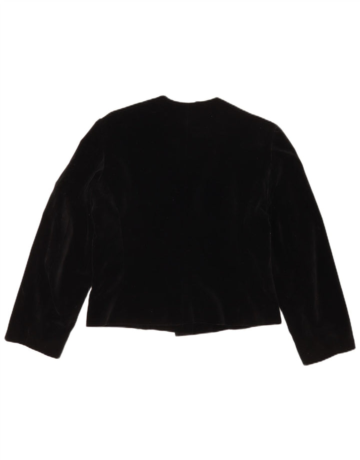 Vintage dame 3-knaps blazerjakke IT 44 Medium Sort bomuld