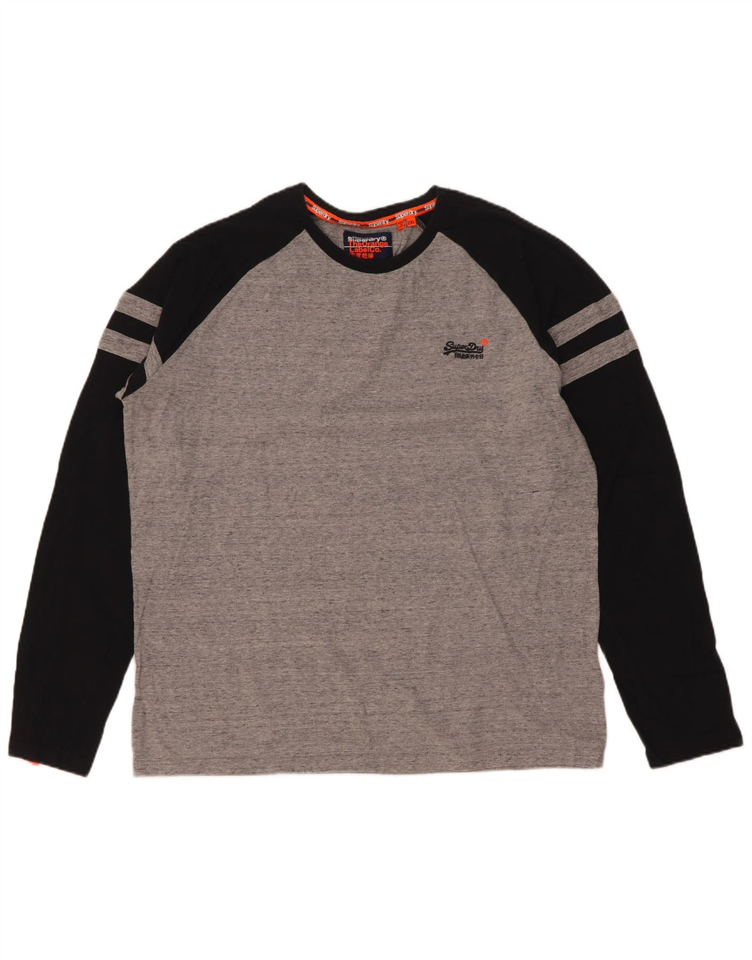Superdry Herre Top Langærmet 2XL Grå Colourblock Bomuld