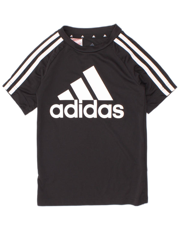 Adidas Boys Aeroready Grafisk T-Shirt Top 5-6 år Sort Polyester