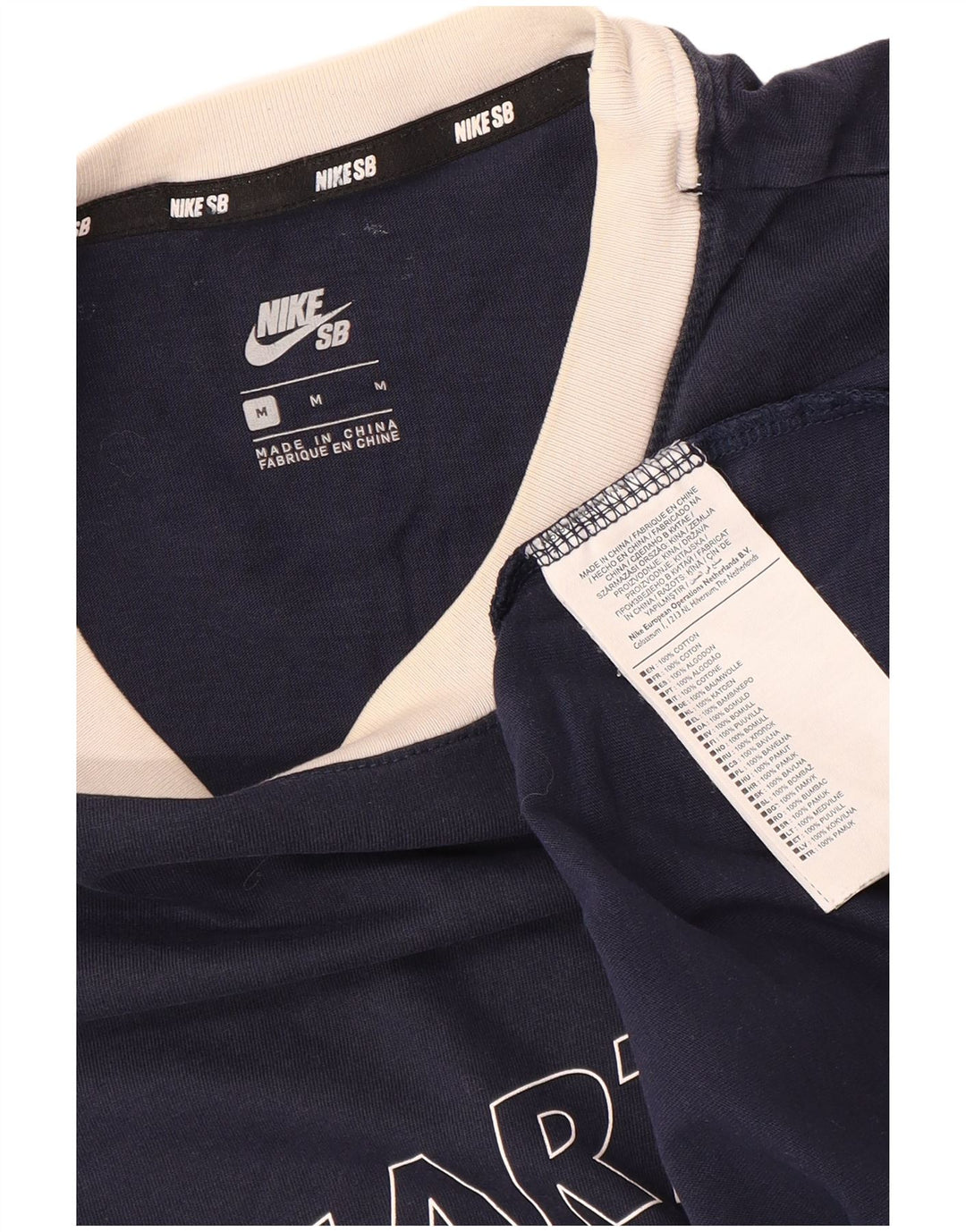 NIKE grafisk t-shirt til mænd, medium marineblå bomuld