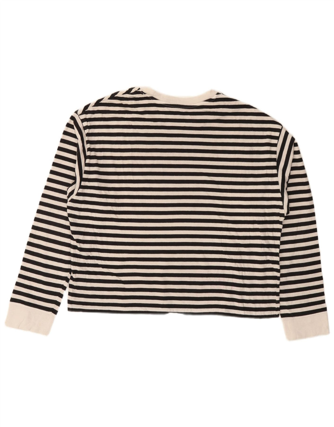 LEVI'S Dame Grafisk Top Langærmet UK 14 Medium Sort Stribet